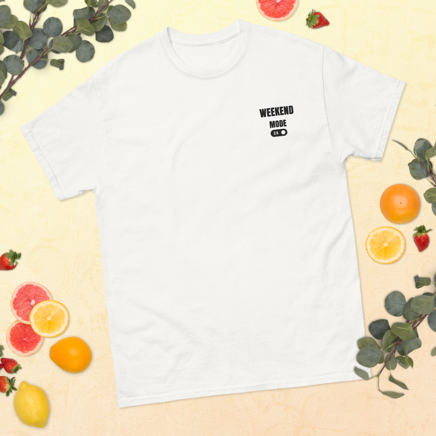 Unisex classic tee weekend mode on ricamato