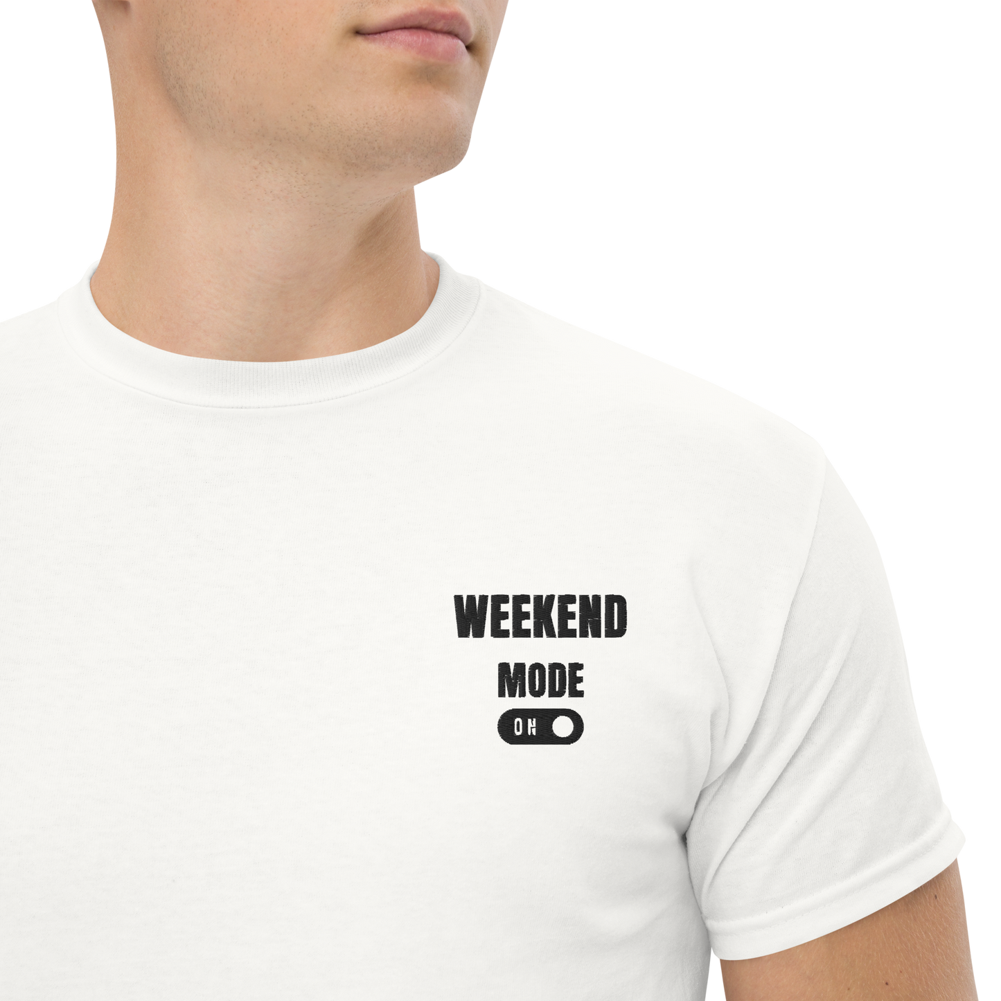Unisex classic tee weekend mode on ricamato