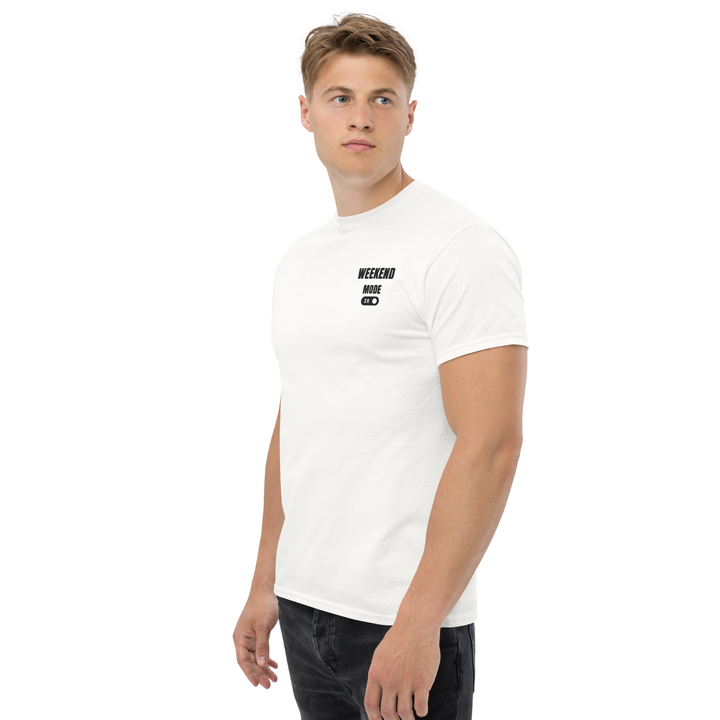 Unisex classic tee weekend mode on ricamato