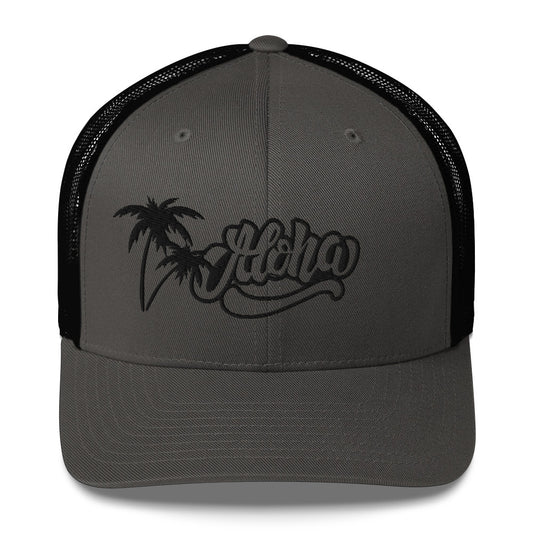 Cappellino trucker con stampa ricamata haloa